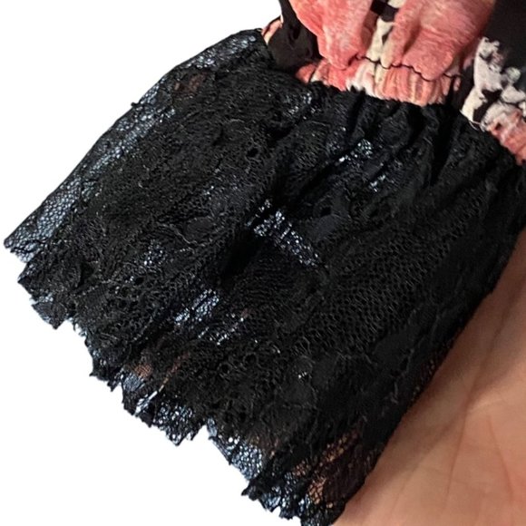 NWOT Free People Smocked Daphne Blouse- Midnight Combo- Size L - Picture 7 of 11